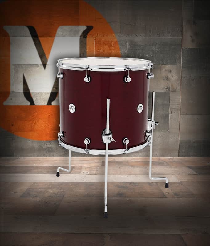 DW Design Series Maple Floor Tom, 16x18 - Cherry Stain Gloss Lacquer w/Chrome Hardware (DDLG1618TTCS) image 1
