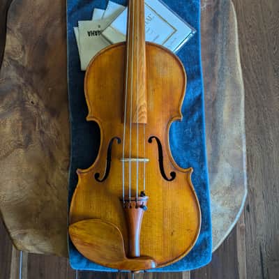 Revived Old 4/4 Bench-Made Violin Labeled Pietro Perni 1892, Vintage Roman Labeled Fiddle Outfit w/ Holstein Pernambuco Bow and Antique Case image 8