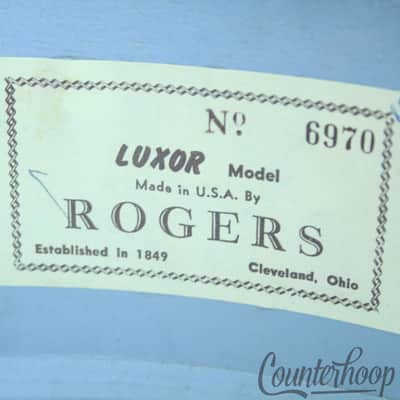 Rogers 14x5"Luxor Blue Duco Snare Drum Cleveland,OH Vintage 60s Keller Maple USA image 10