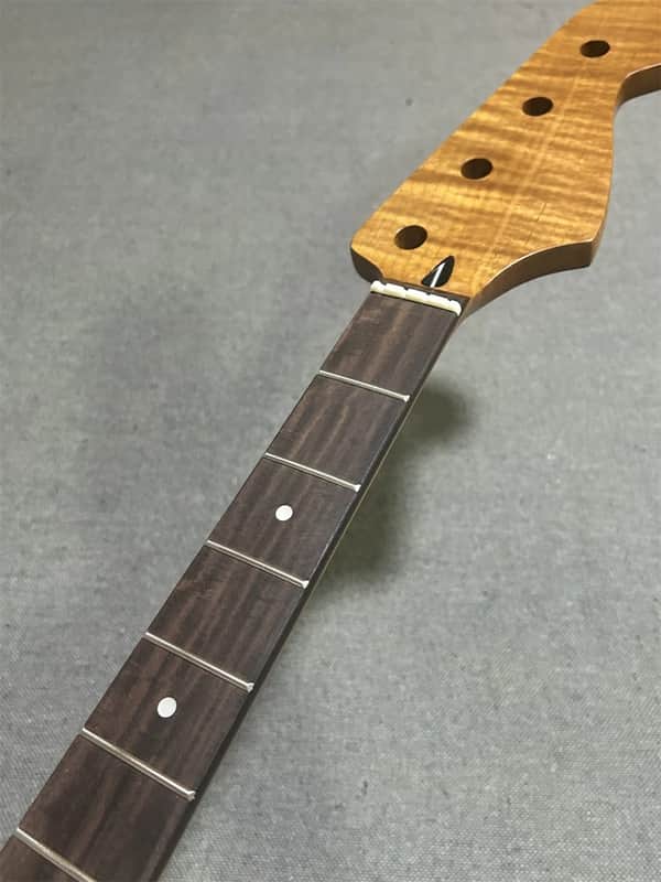 4 string20Fret Roasted Flame Maple 30inch short scale Bass Guitar Neck part image 1