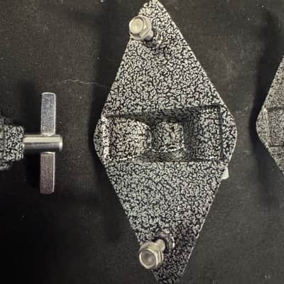 Gretsch Broadkaster Floor Tom Leg Brackets (3) - Vintage Diamond 90’s - 00’s - Gunmetal image 7