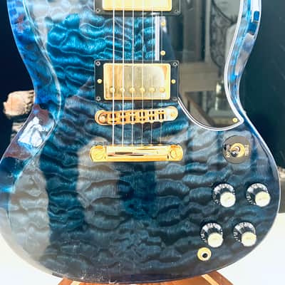 Gibson Custom shop M2M SG Custom 5A Quilt 2024 - Nordic Blue image 3