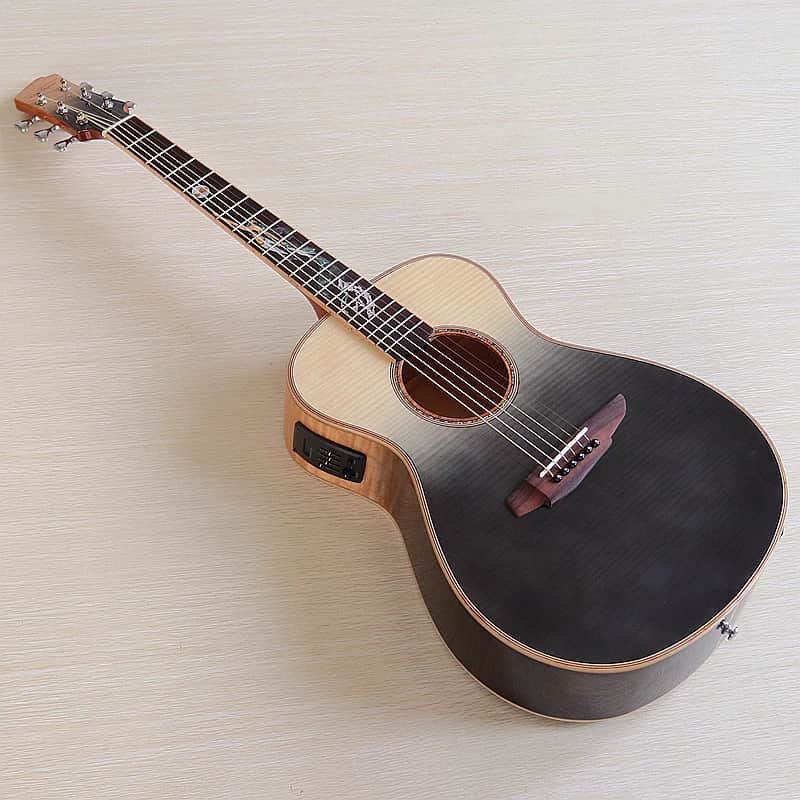 39 Inch Flame Maple Top Acoustic Electric Guitar with EQ image 1