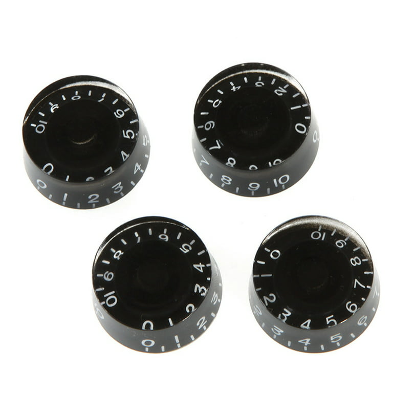 OEM 4 PCS/ Set Round Guitar Knobs Volume Tone Control Knobs Rotary Knobs for Epiphone Style Electric Guitar Parts Replacement (Black) photo 3