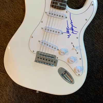 Fender Squier Stratocaster signed by Warren Haynes White image 2