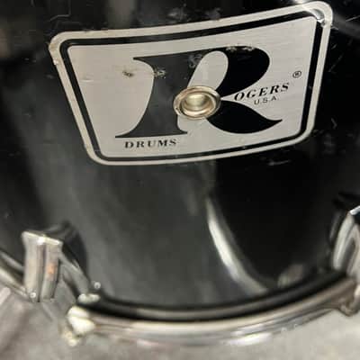Vintage 1970's Rogers 7-Piece Drum Set, Black w/ Dyna-Sonic Custom Build Roger's Snare & Hardware image 21