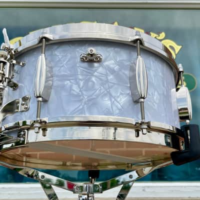 Slingerland Gene Krupa Limited Edition Radio King 6.5x14 Solid Maple Snare Drum White Marine Pearl image 3