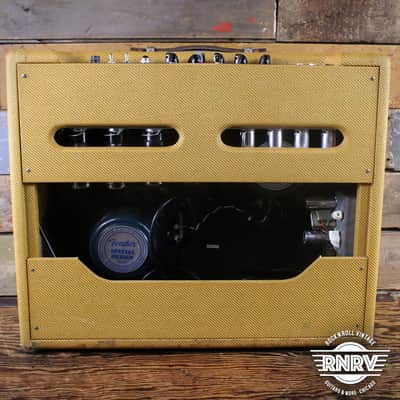 Fender '57 Twin-Amp Reissue Guitar Combo Lacquered Tweed w/ Added Tube Reverb image 6