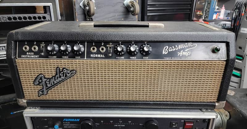 Fender Bassman 2-Channel 50-Watt Guitar Amp Head 1965 - Black Panel image 1