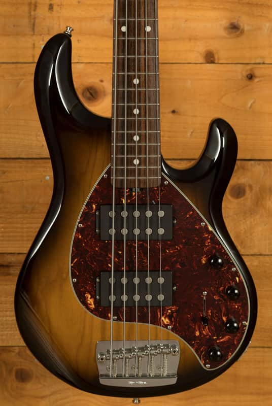 Music Man StingRay 5 - Ebony - Vintage Sunburst - 5-String *Used* image 1