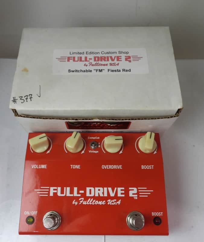Fulltone Custom Shop Full Drive 2 Overdrive Effects Pedal Fiesta Red w/Box image 1