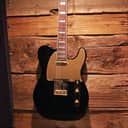 Squier 40th Anniversary Gold Edition Telecaster Electric Guitar, Black w/Gold Anodized Pickguard