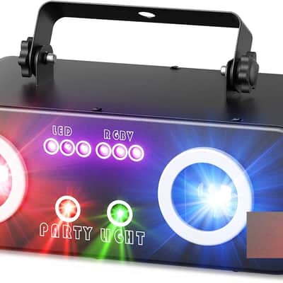 Laser Lights for Party, Professional 5 in 1 Laser Light Show Projector Support, Sound Activated with Remote Control for Indoor Parties Disco Club Bar Stage Lighting image 1