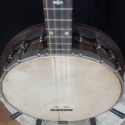 1930s Stromberg-Voisinet 17-Fret Tenor Banjo with Resonator and Gig Bag image 4