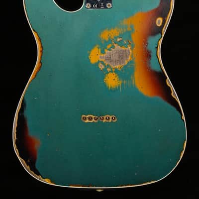 Fender Custom Shop LTD 1960 Telecaster Custom Heavy Relic Aged Sherwood Green/3-Tone Sunburst - CZ560407-7.25 lbs image 4