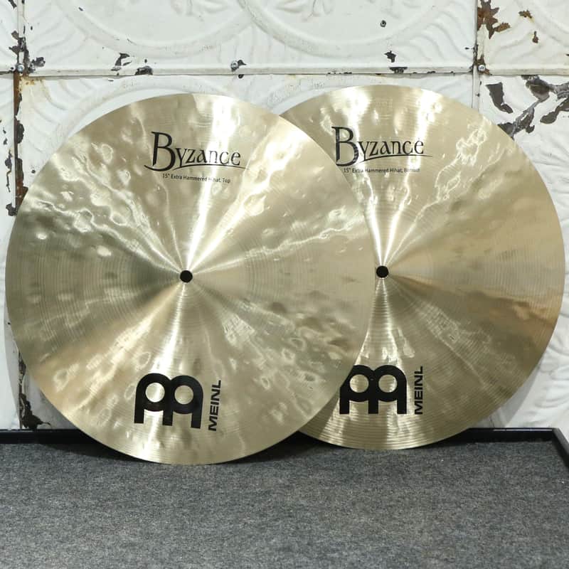 Meinl Byzance Extra Hammered Hi-hat Cymbals 15in image 1