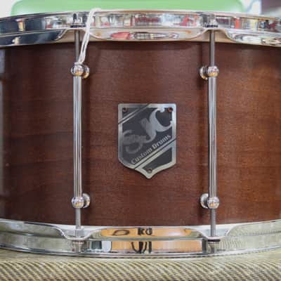 SJC Custom Drums 8"x14" Snare Drum in Mahogany Satin Stain image 1