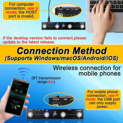 M-VAVE Chocolate Plus Wireless Midi Controller Programmable Wireless Midi Controller 4 Buttons Portable Rechargeable MIDI Foot Controller (Price includes the import duty for US buyer) image 8