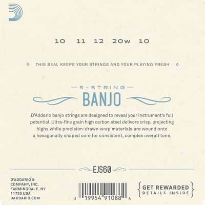 D'Addario Banjo Strings EJS60 Stainless Steel Light Loop End EJS60 image 2