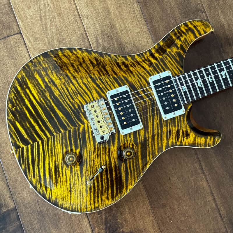 PRS Custom 24 Electric Guitar Yellow Tiger Hybrid Package Pattern Thin 10-Top 0392439 image 1