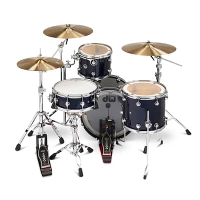 FREE TOM REBATE! - DW DWe 4pc Complete Electronic/Acoustic Drum Set w/Roland Cymbals & V71 Midnight Blue Metallic image 5