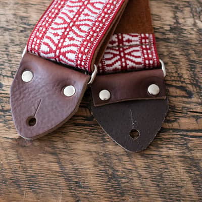 Vintage Red 60s/70s Hippie Guitar Strap / Handmade in the UK / Case Candy image 4