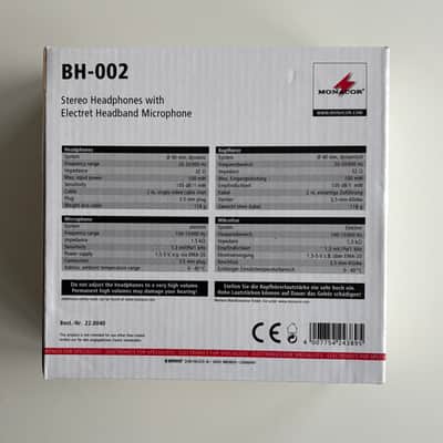 Monacor BH-002 Stereo Headphones with Gooseneck Microphone image 2