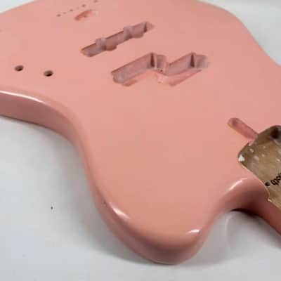 MJT/Warmoth Lightweight Warmoth Jazzmaster V5 Bass Body 2023 - Aged Nitro Shell Pink image 4