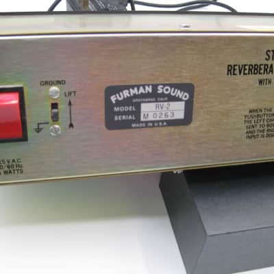 Furman Sound RV-2 Vintage Stereo Spring Reverb image 4