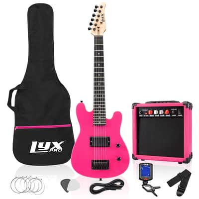 LyxPro Beginner CS 30” Electric Guitar & Electric Guitar Accessories, Pink image 1