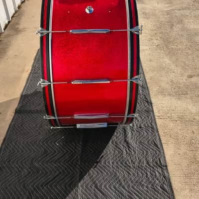 Vintage 1966 Ludwig Concert Bass Drum 36" x 16" Red Sparkle Wrap - CAN SHIP! image 5