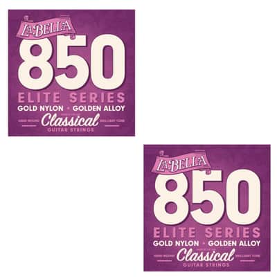 La Bella Guitar Strings 2-Pack  Nylon #850 Gold Nylon Elite Golden Alloy Classical