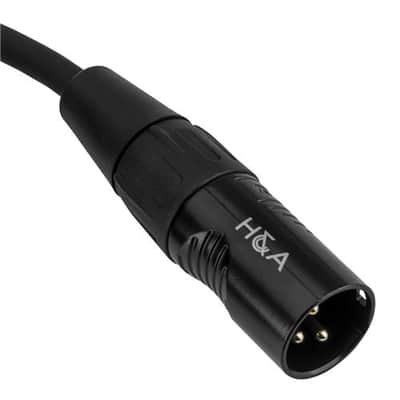 H&A Platinum Pro Quad 25' XLR M to XLR F Microphone Cable with Rean by Neutrik Gold Connectors image 2