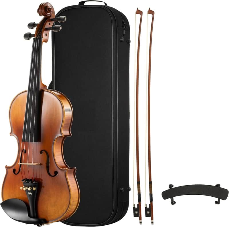 Violin 4/4 Full Size Kit Hand Oil Rub Highly Flamed 1-Piece Back Solidwood Violin image 1