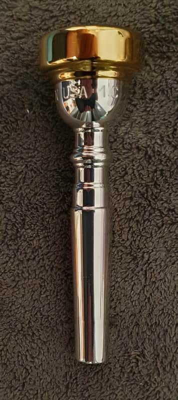 GETZEN USA 1C trumpet mouthpiece, 24K gold plated, EXCELLENT! image 1