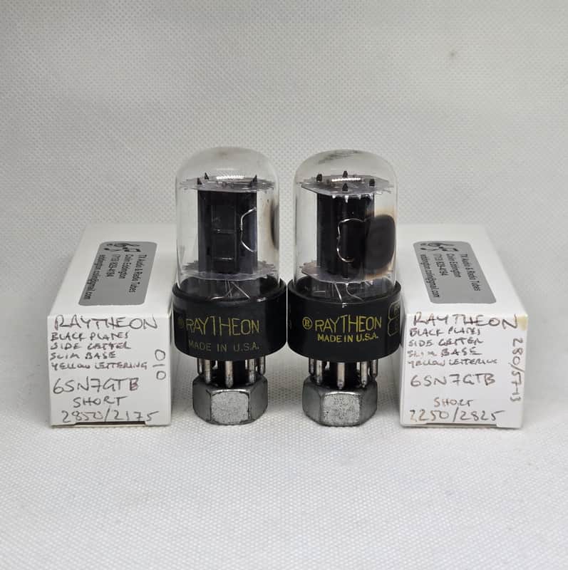 Raytheon 6SN7GTB Black Plate Matched Pair NOS 6SN7 image 1