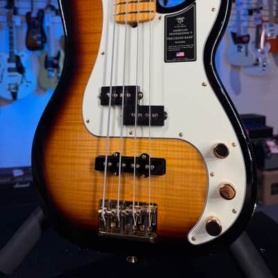 Fender 75th Anniversary American Professional II PJ Precision Bass 2026 - 2-Color Sunburst w/ Case, Free Plek 313 image 3