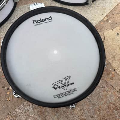 TWO Roland PD-120 WHITE and TWO pd-100" 10" Mesh Head V Drum PD120 image 3