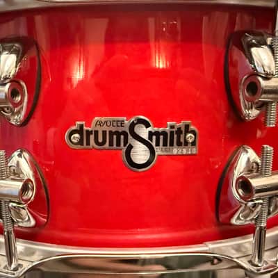 Ayotte Drumsmith 14x6 Maple Snare drum Red gloss image 7