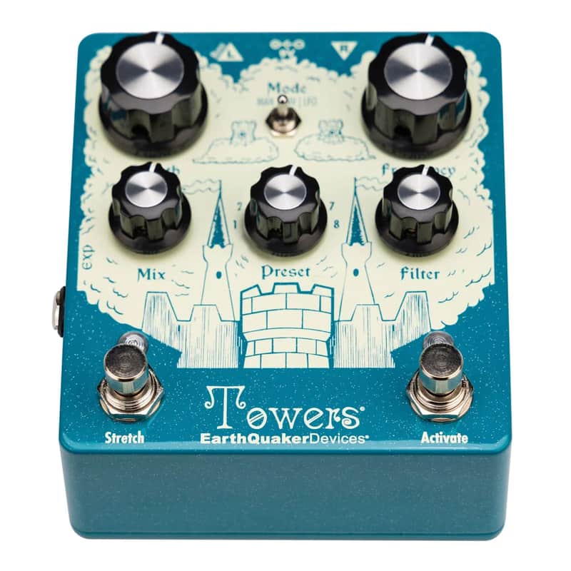 EarthQuaker Devices Towers Stereo Reverberant Filter - Blue/White