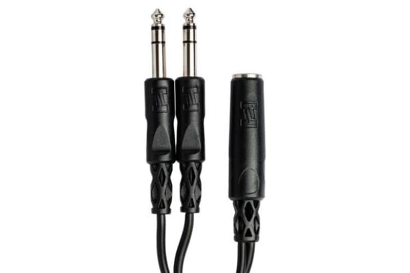 Hosa YPP-308 Y Cable, 1/4" TRSF to Dual 1/4" TRS - 6" image 1