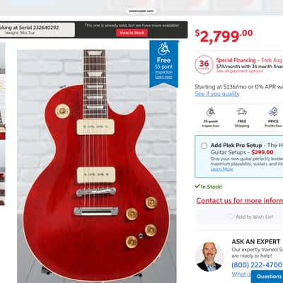 2025 Gibson Warren Haynes Signature Les Paul Std, '60s Cherry image 2