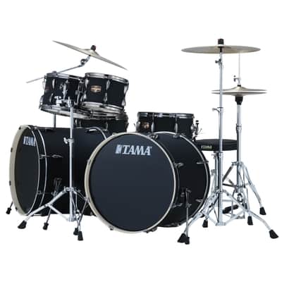Tama IP72ZH8WBNBOB Imperialstar Double Bass Drum Set Blacked Out Black - Drum Set image 2