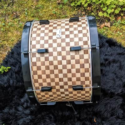 Restored Sonor Swinger Action Vintage 70s Set with Teardrop Badges - Checkerboard Veneer image 12