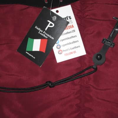 new with tags very near A+ Perri’s Leathers Ltd BM2-NKL 2" Soft Italian Premium Leather Nickel (light gray) / Suede Black Guitar Strap - main side is Nickel Leather / other side is Black Suede (can be reversed) - adjustable length of 35" to about 50" image 4