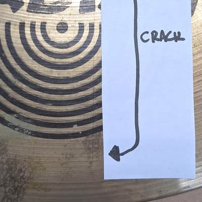 Sabian 20 inch 51 cm AA Rock Ride Cymbal  Crack  Lot 82-657 image 5