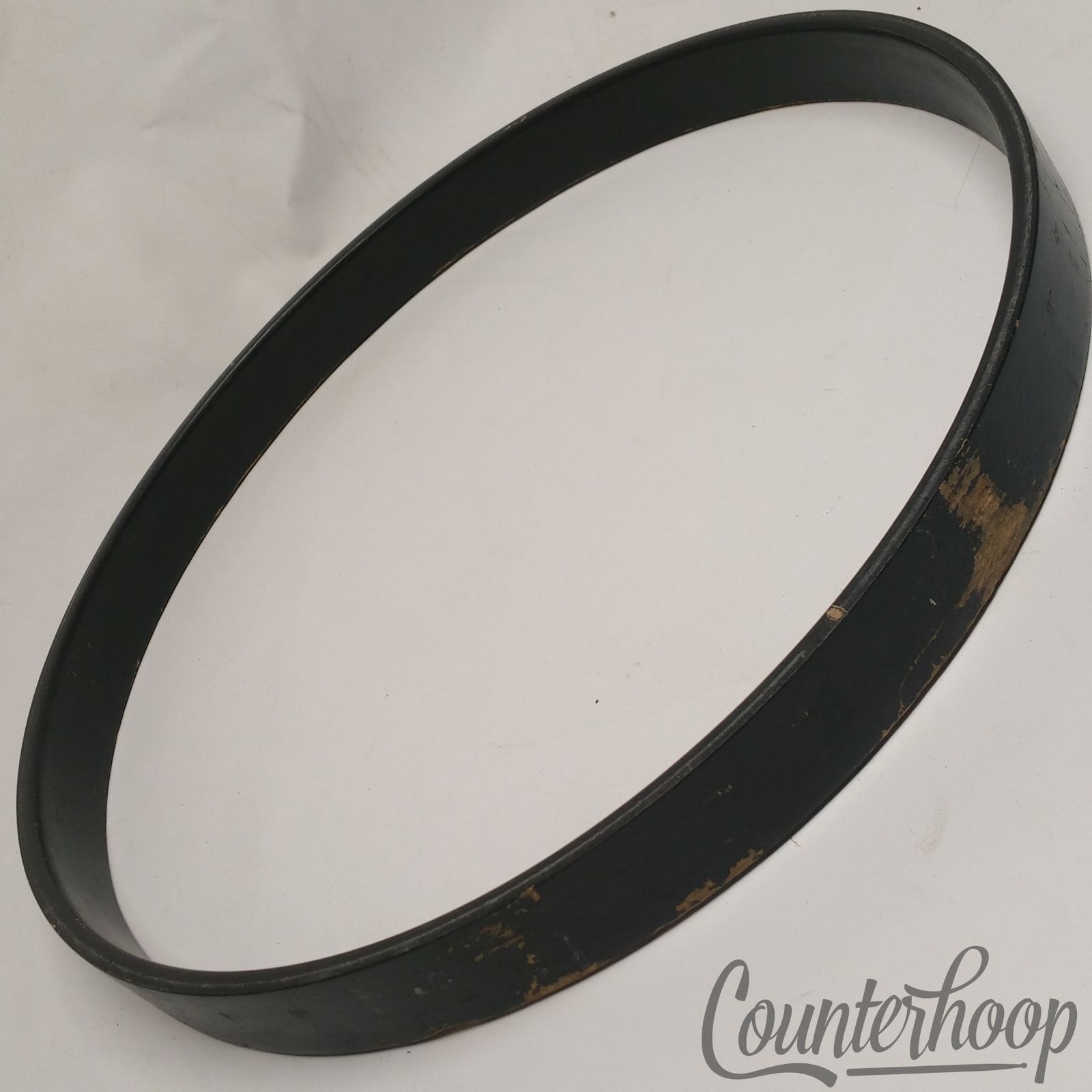 18"6Ply 100%Birch Wood Hoop/Rim Bass Drum Marching Flat Black Vintage70s Premier — main photograph