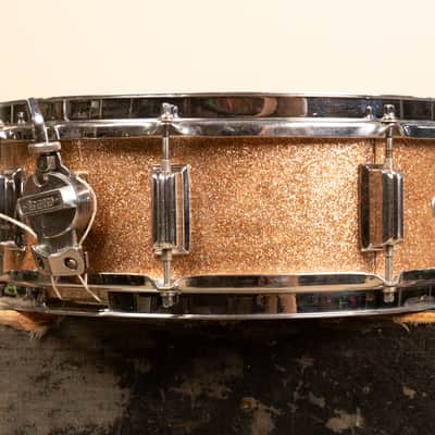 1960s Rogers 5x14 Powertone Champagne Snare Drum image 4