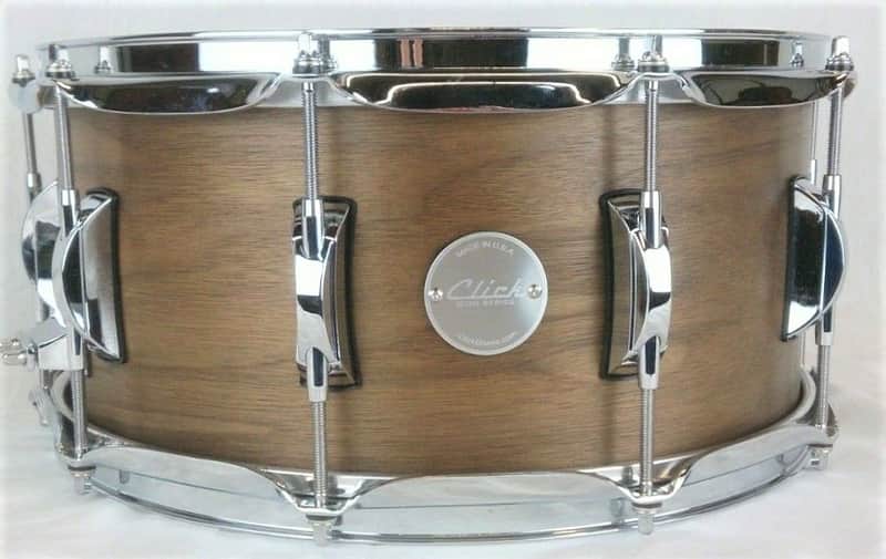 Click Custom Icon Snare Drum 6.5x14 6ply Walnut Natural Satin Oil image 1