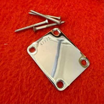 Fender Stratocaster guitar neckplate c 1960 - Chrome telecaster jazz precision bass neck plate pre CBS original vintage USA image 1